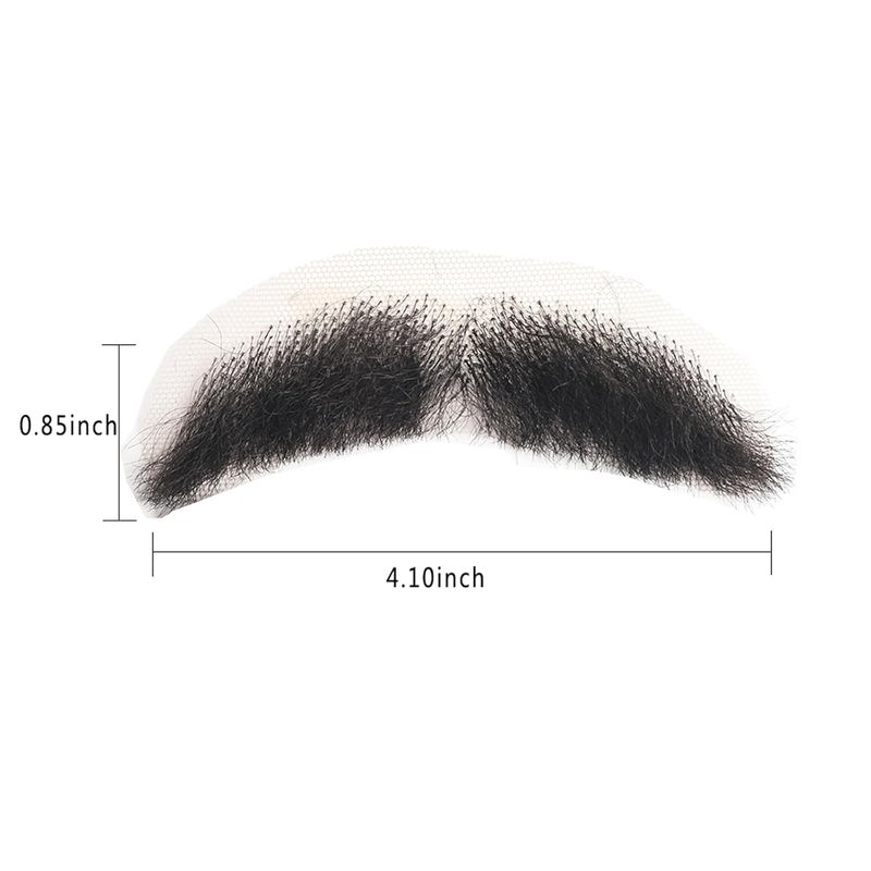 Adytom Fake Beard Synthetic Fiber Hair Lace Hands Tied Realistic Mustache For Adult Costume Theatrical Grade 1 Piece False Beards (Brown) - Image 5